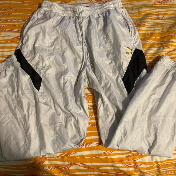 Puma Unity Collection Cuffed Track Pants - White & Black - Size “Men’s” Medium - Picture 1 of 8